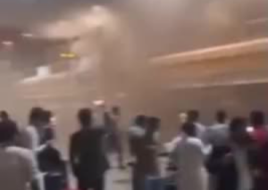 فرودگاه بین‌المللی لاهور در شعله‌های آتش + فیلم