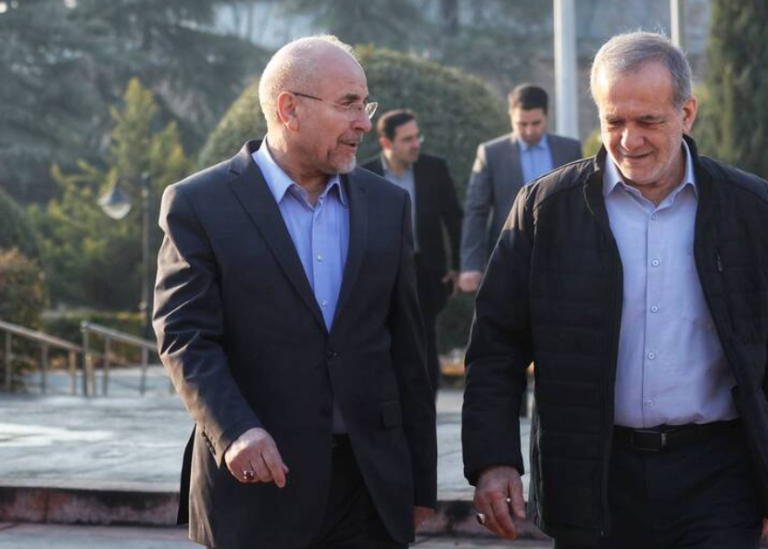 استقبال قالیباف از پزشکیان در بهارستان + عکس