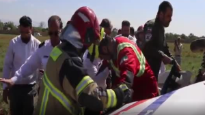 سقوط بالگرد آموزشی در فرودگاه قزوین + فیلم