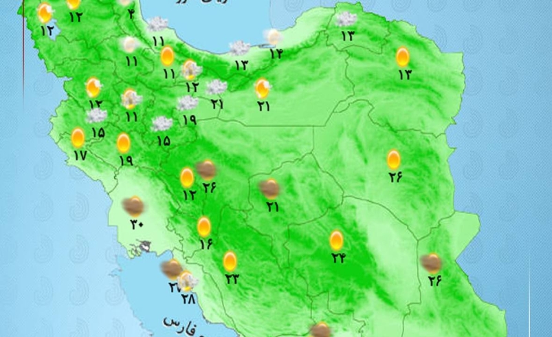 بارش باران در نقاط مختلف کشور/ افزایش دما از فردا