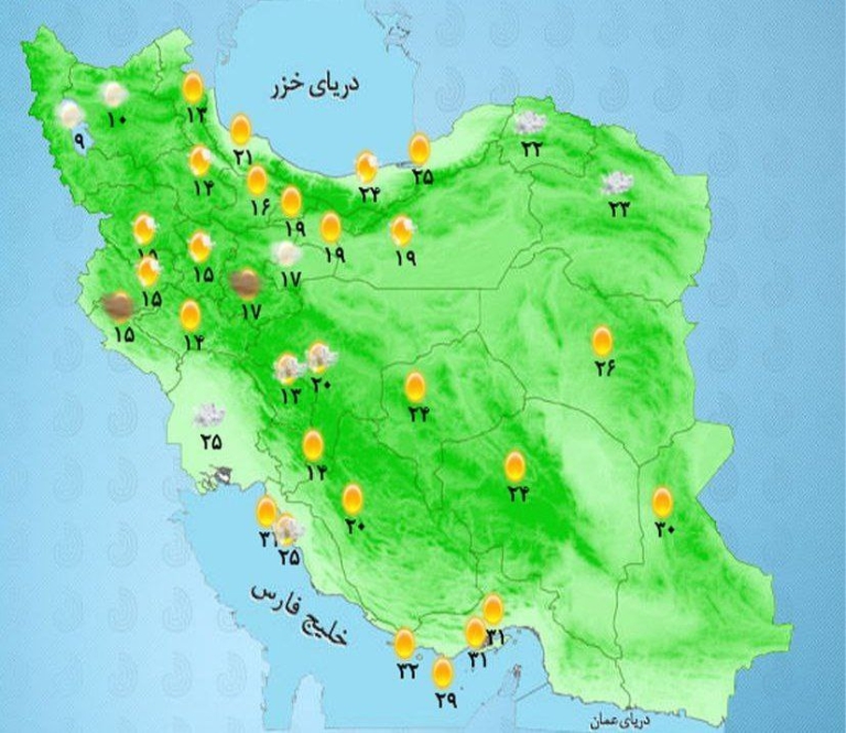 جو پایدار و افزایش دما در اغلب مناطق کشور
