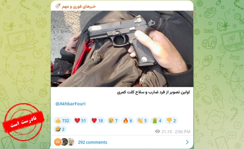 تصویر منتشر شده از کلت کمری ضارب جعلی است