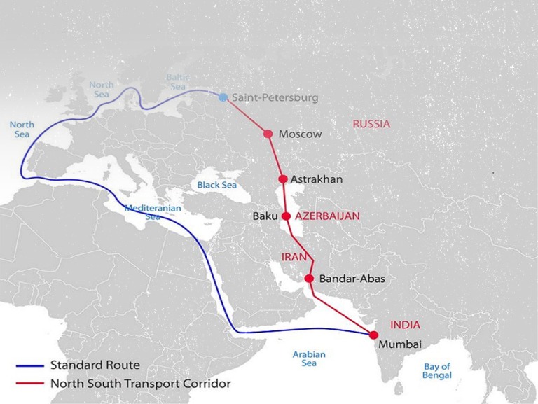 ایران کانون همکاری راهبردی روسیه و هند در کریدور شمال-جنوب