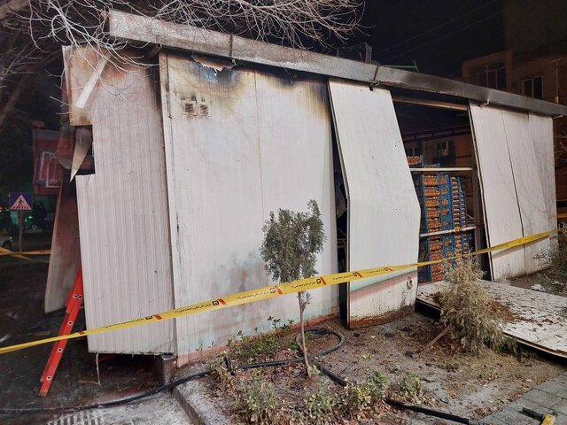 انفجار سیلندر گاز و حریق یک میوه فروشی در خیابان پیروزی