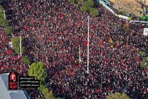 تصاویر هوایی از سیل جمعیت مردم قم در تشییع رهبر شهید