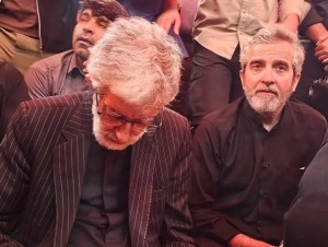 حضور دکتر حدادعادل و برخی مقامات ایران در حرم امام حسین