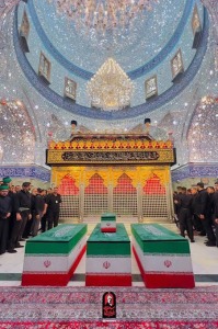 پیکر مطهر رهبر شهید انقلاب وارد کربلا شد