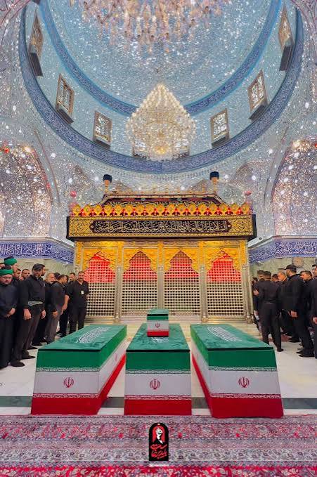 پیکر مطهر رهبر شهید انقلاب وارد کربلا شد